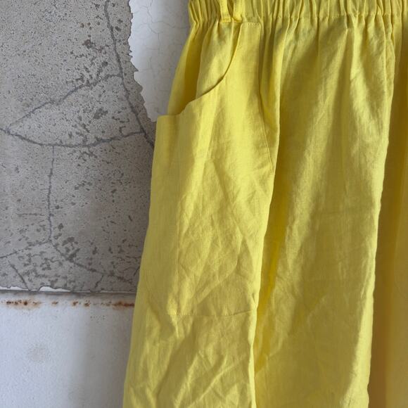 ASOS Yellow Linen Blend Midi‎ Skirt - Picture 2 of 5